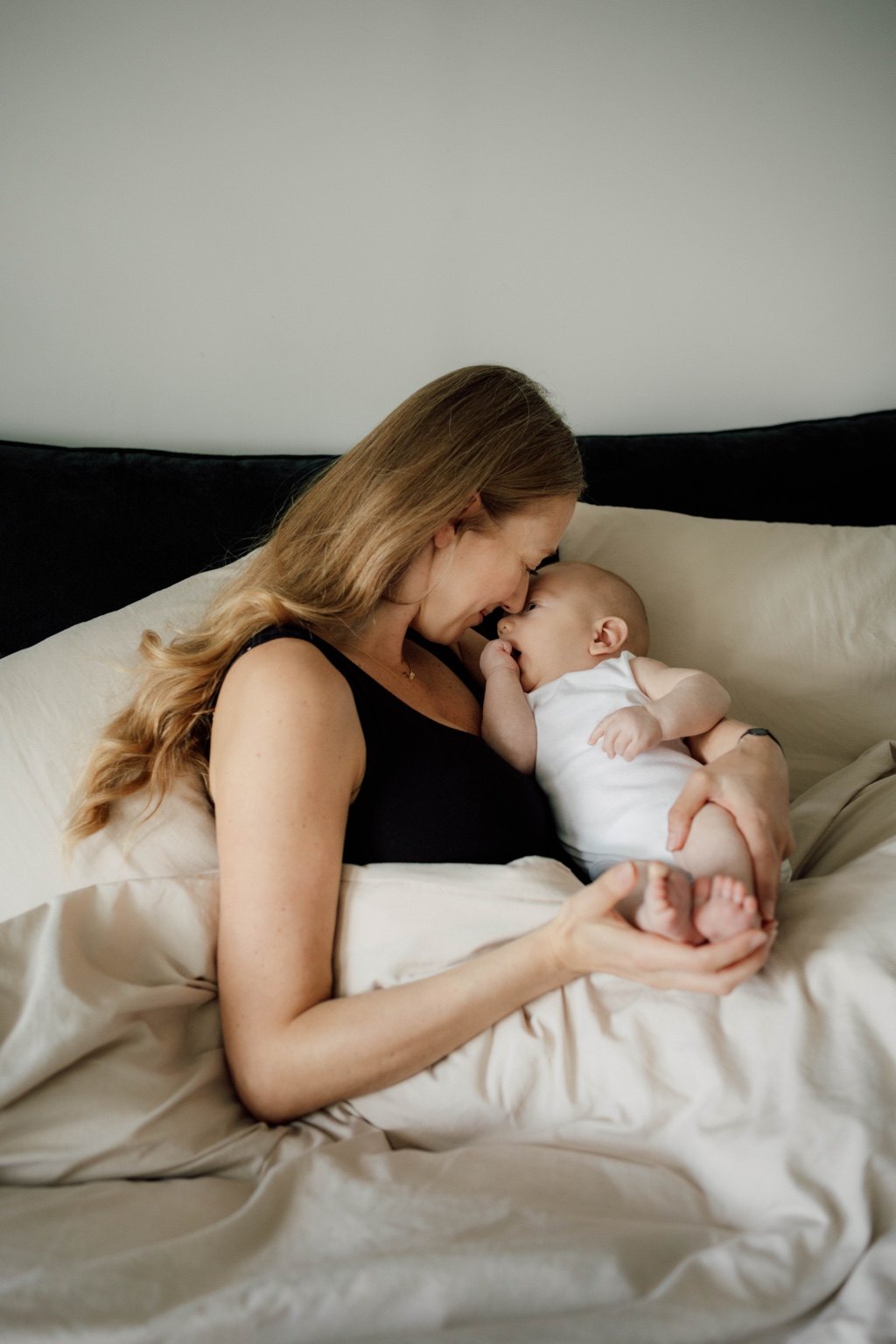 Charlene Rennit with baby Rumi in a quiet home moment